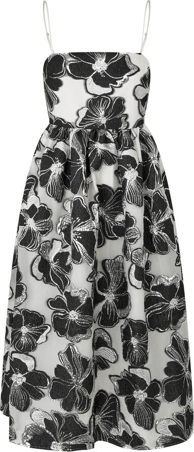 Stine Goya Voluminous Gathered Midi Dress, 1608 Organza Jacquard Anemone jacquard