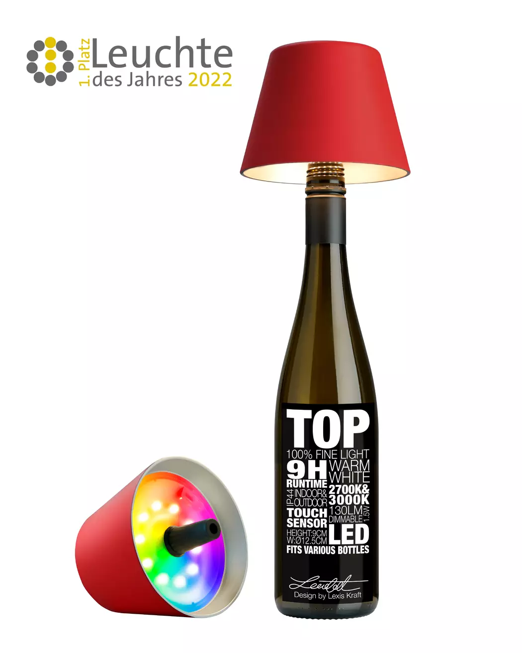 LED-Akku-Flaschenaufsatz Top 2.0