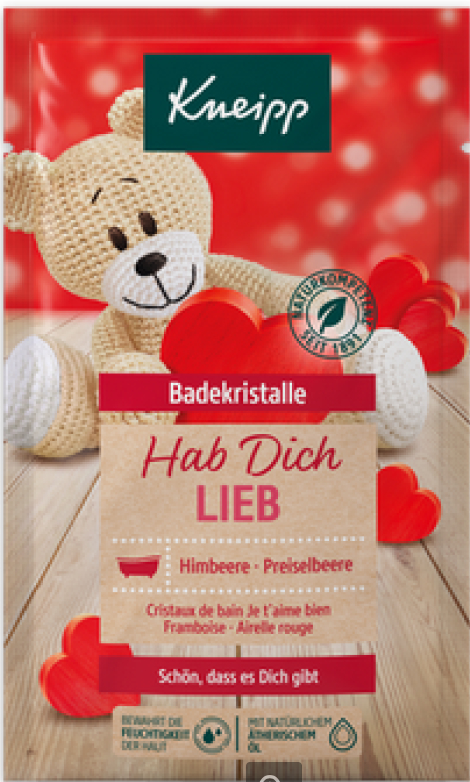 Kneipp® Badesalze Hab dich lieb, Himbeere und Preiselbeere 60g