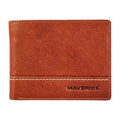 Maverick Rough Gear - Portefeuille - RFID - cuir de buffle pleine fleur à tannage végétal - cognac