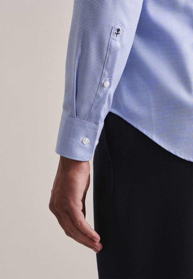 Seidensticker Business Shirt Slim Long sleeve Kent-Collar Uni Blue