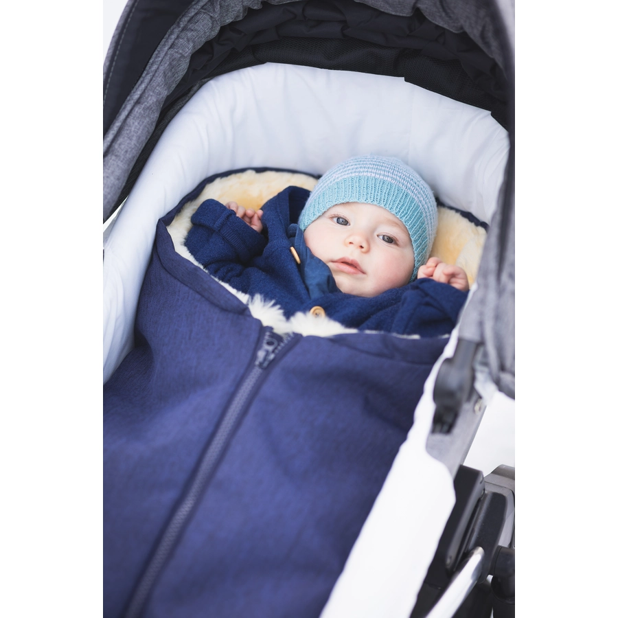 fillikid Winterfußsack Pamir für Babyschale Echtfell Hellgrau Melange