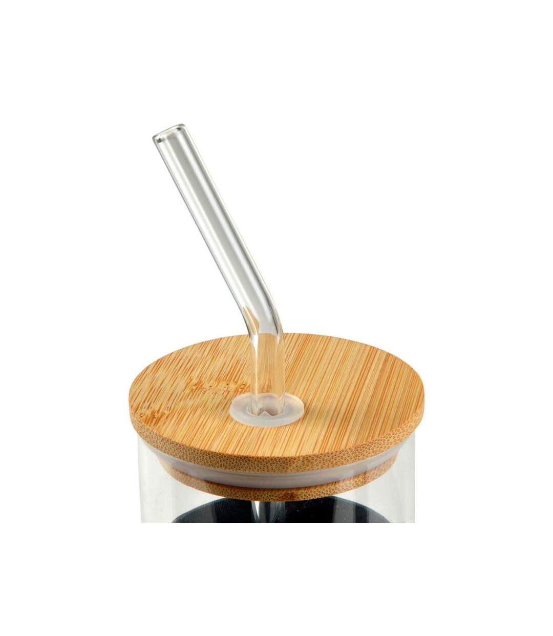Paris Prix - Gourde & Paille En Verre silicone 0,5l Anthracite
