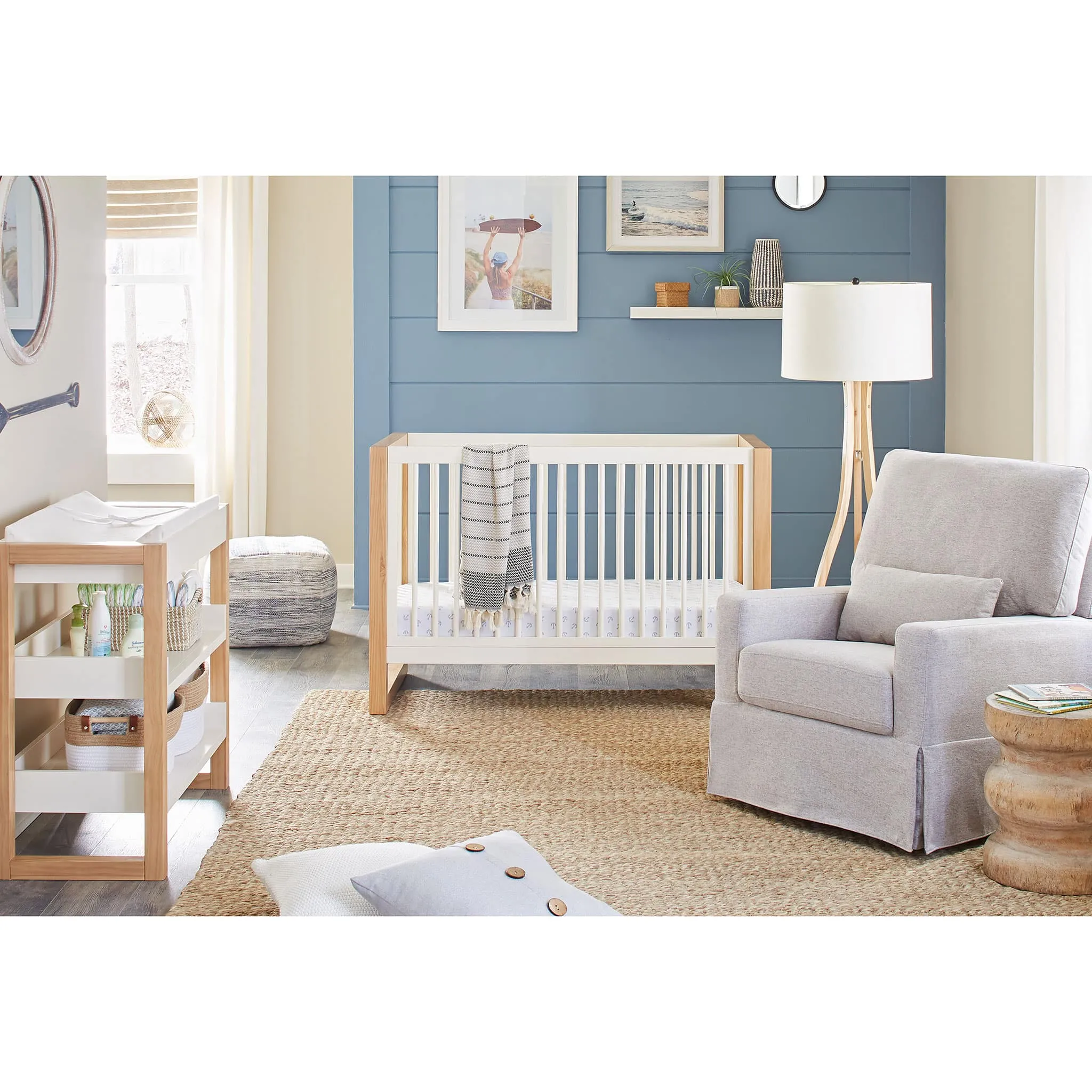 Million Dollar Baby Couchette Convertible 3-en-1 Nantucket - Miel  Blanc Chaud