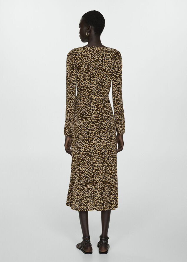 MANGO Leopard gown Brown
