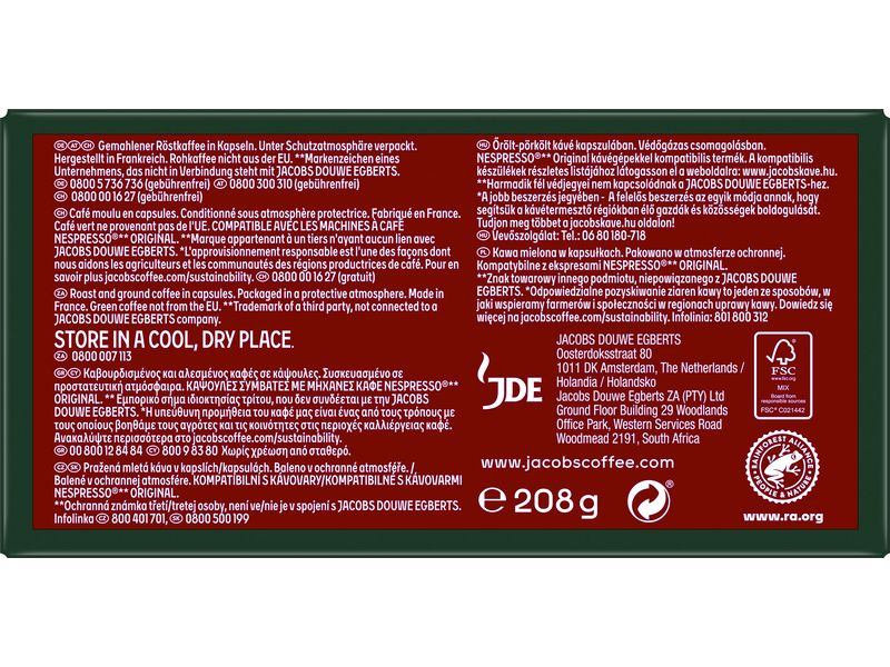 Jacobs Kaffeekapseln Lungo 6 Classico 40 Stück Aluminium Kaffeekapseln für Nespresso Maschinen
