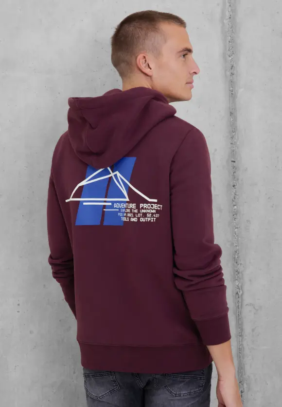 Sweatshirt mit Kapuze - burgundy red