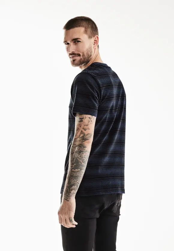 Shirt mit Streifen Optik - dark dust blue