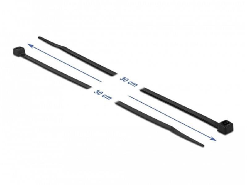 Delock Kabelbinder Schwarz 300 mm x 4.8 mm, 100 Stück Kabelbinder