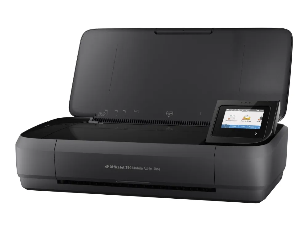 HP Officejet 250 Mobile All-in-One - Multifunktionsprinter - farve - blækprinter - Legal (216 x 356 mm) (original) - A4/Legal (medie) - op til 8 spm (kopiering) - op til 10 spm (udskriver) - 50 ark - USB 2.0, USB vært, Wi-Fi