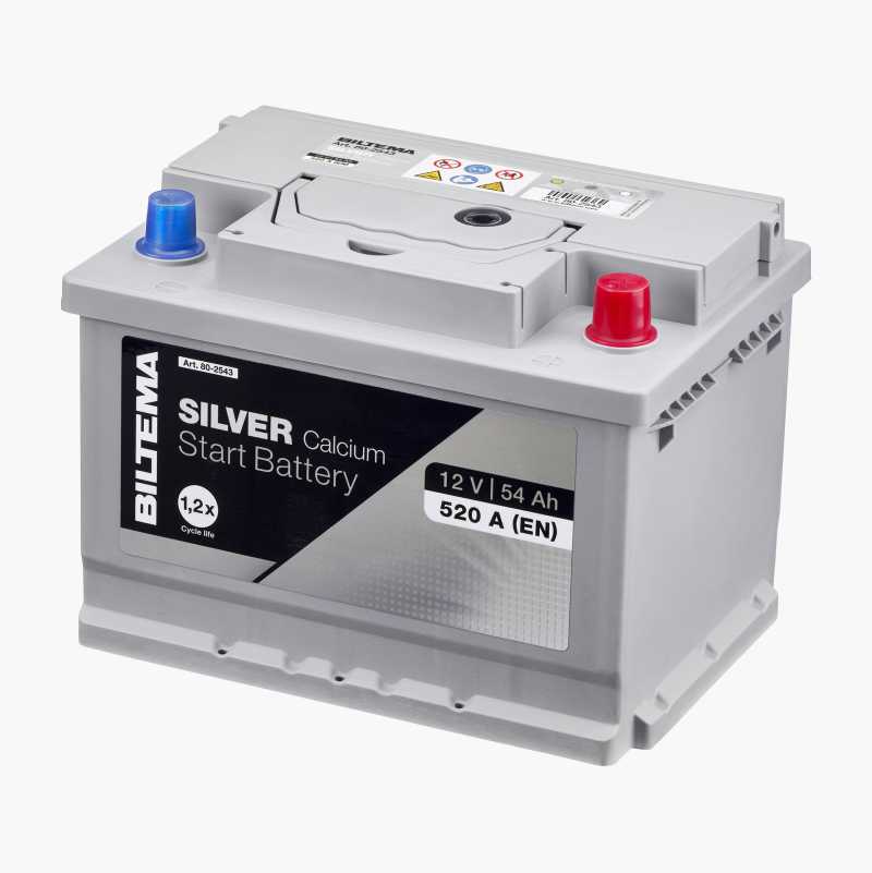 Startbatteri Sølv, 12 V, 54 Ah
