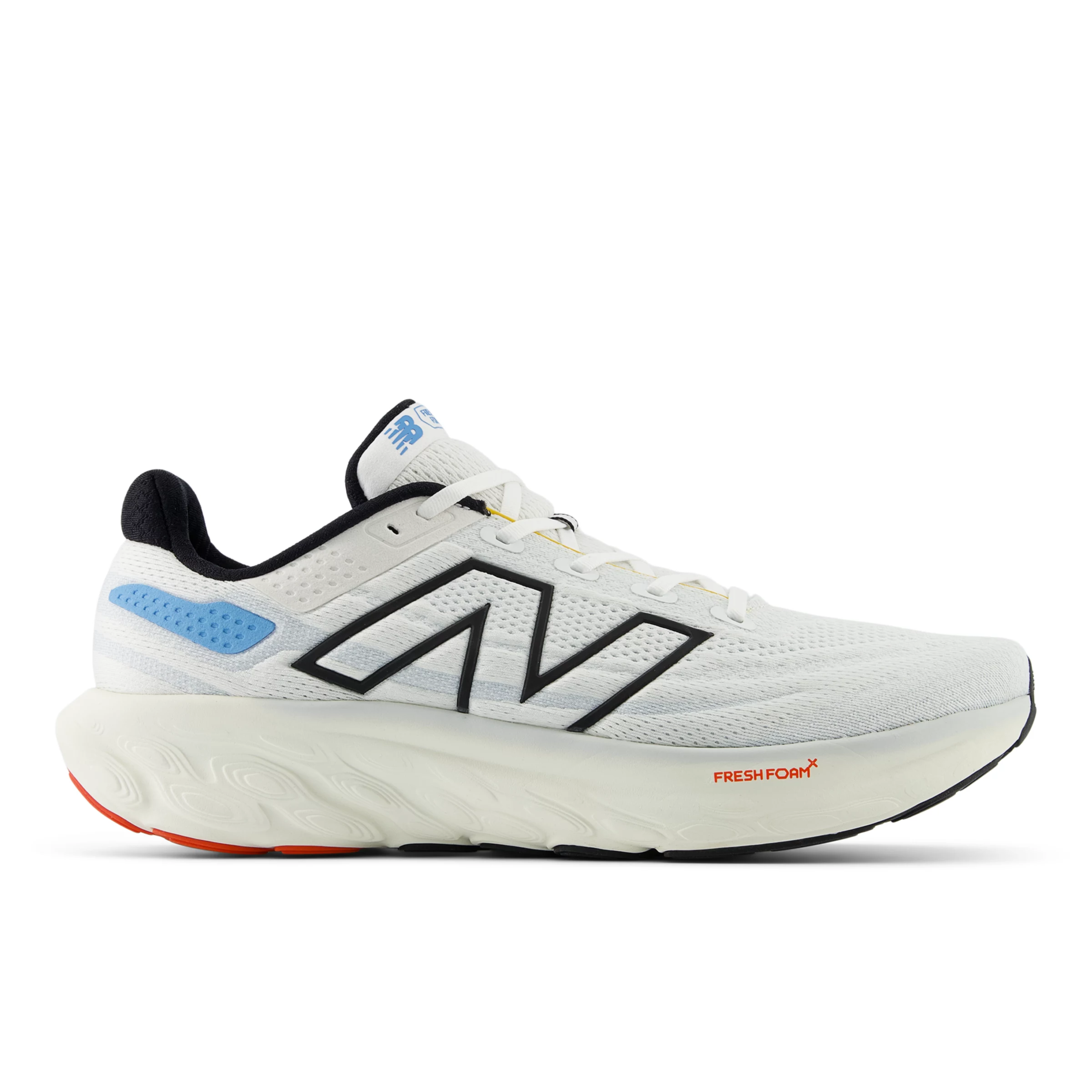 Fresh Foam X 1080 v13 White con black e coastal blue