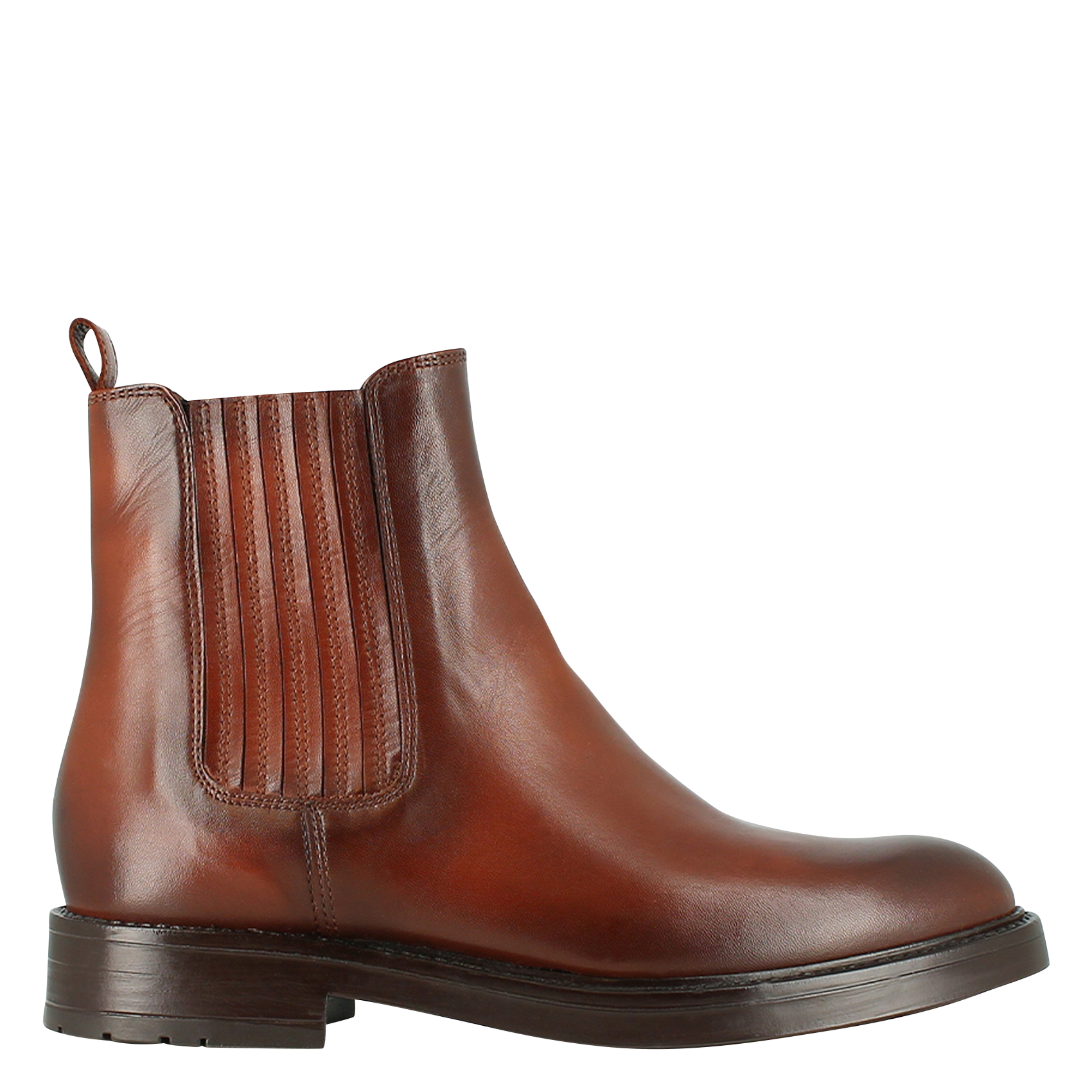 CLEANDRE - Boots à fronces en cuir | Marron
