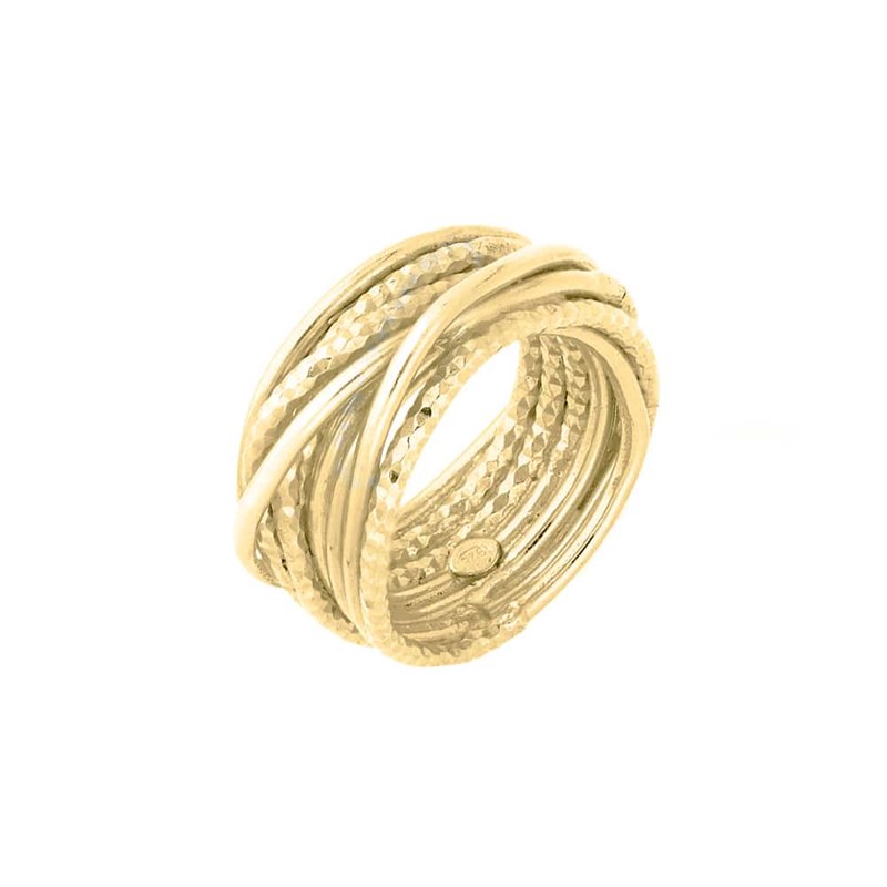 Bague Argent Doré Fil De La Vie Créateur Scintillant