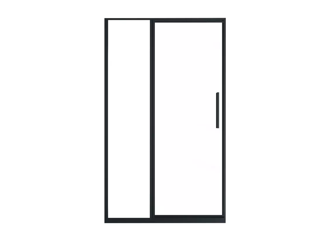 Porte de douche pivotante noir mat style industriel - 120 x 195 cm - TORONI