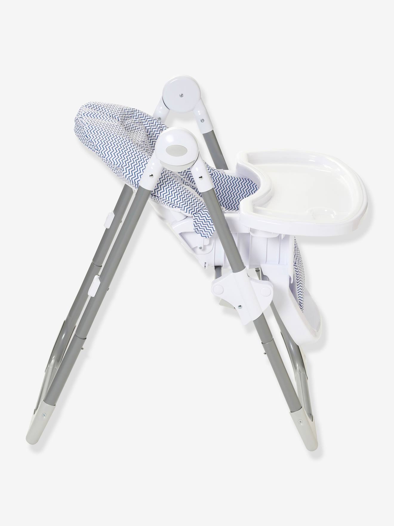 Cadeira alta EvoluSeat, cinza médio com estampa.