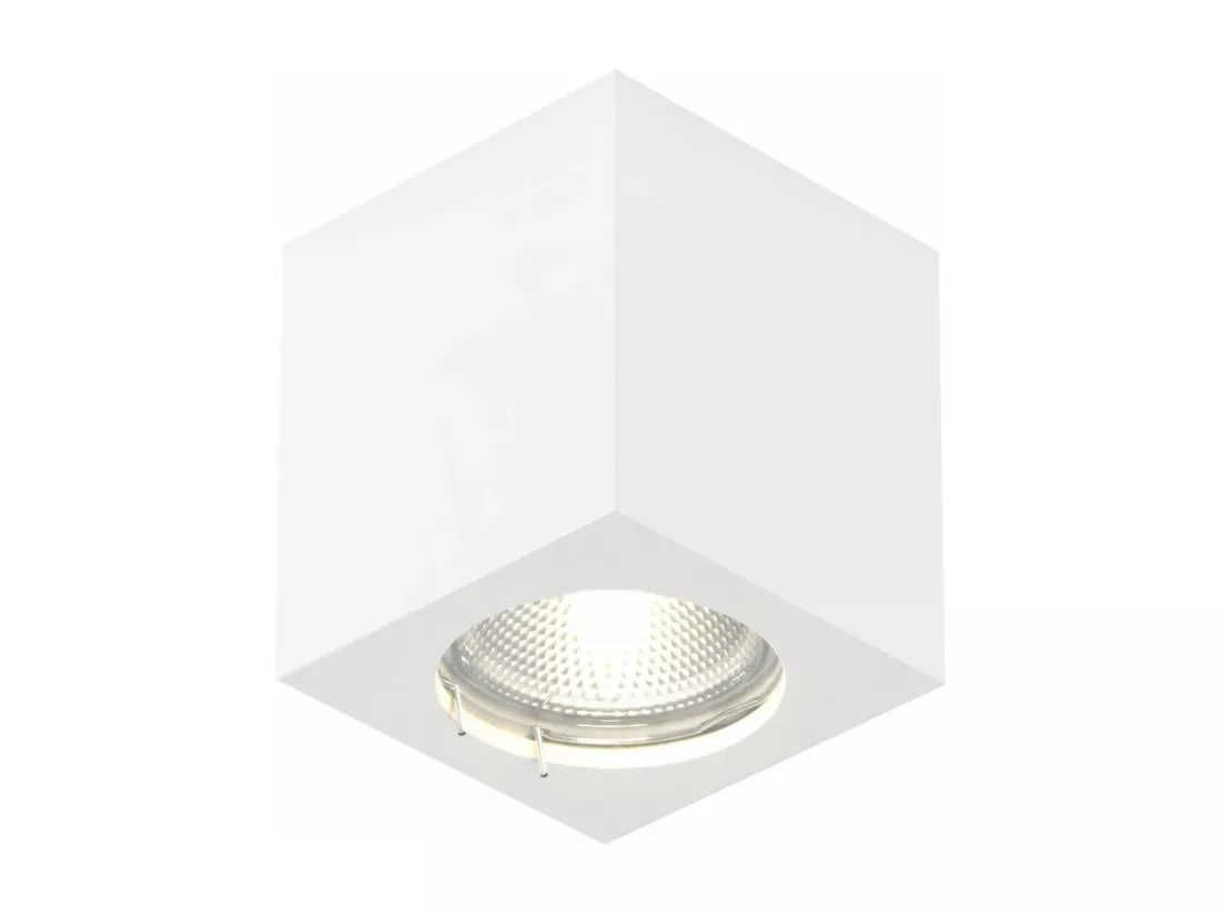 NETTLIFE Spot en saillie blanc GU10 spot en saillie carré 40W plâtre petit plafonnier moderne