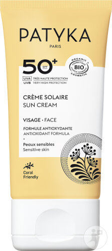 Patyka Solaires Crème Solaire IP50+ Visage Bio Peaux Sensibles 40ml