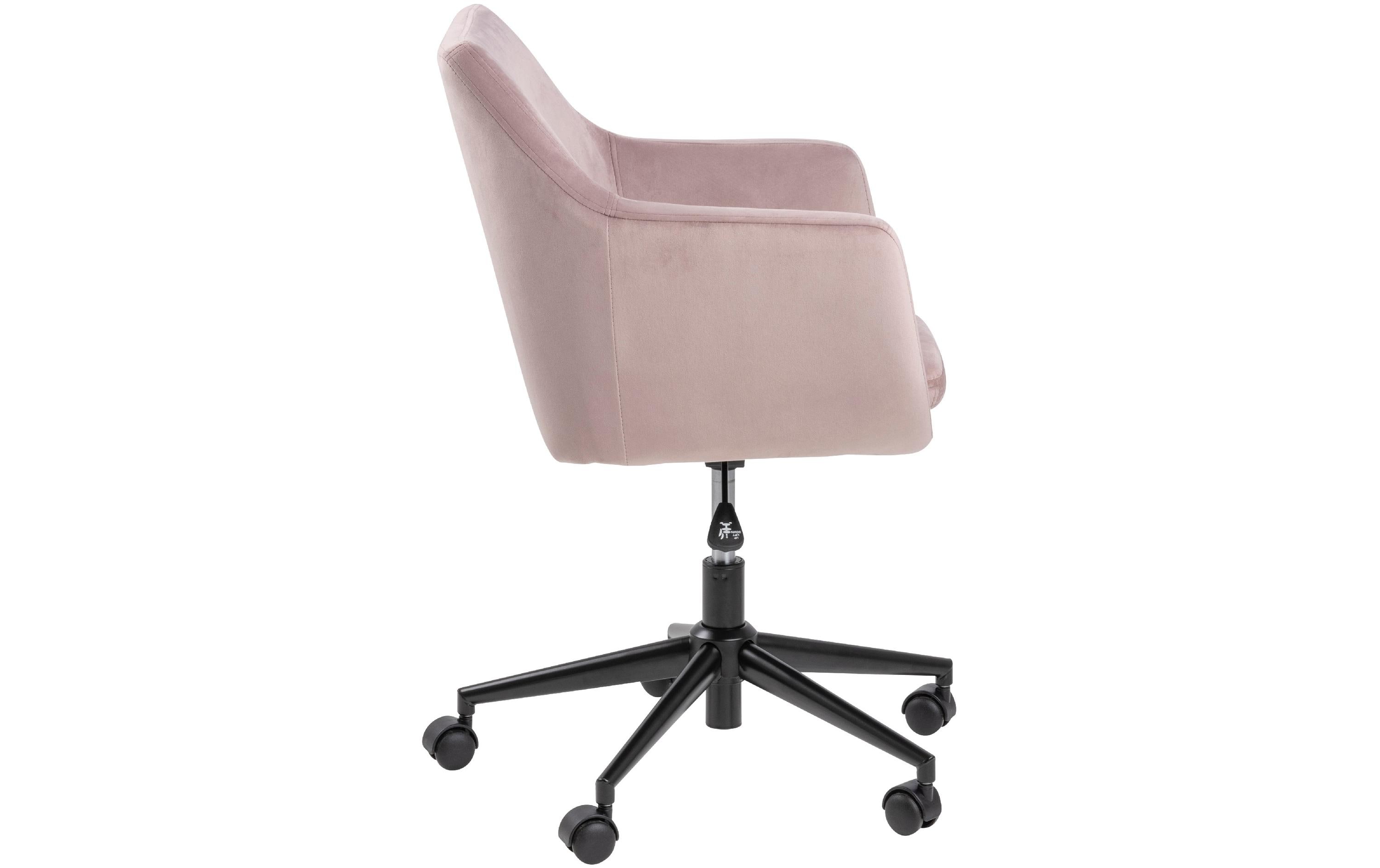 Bürostuhl Nora, mit Polsterrücken und Armlehnen, Dusty Rose<br>Schreibtischstuhl