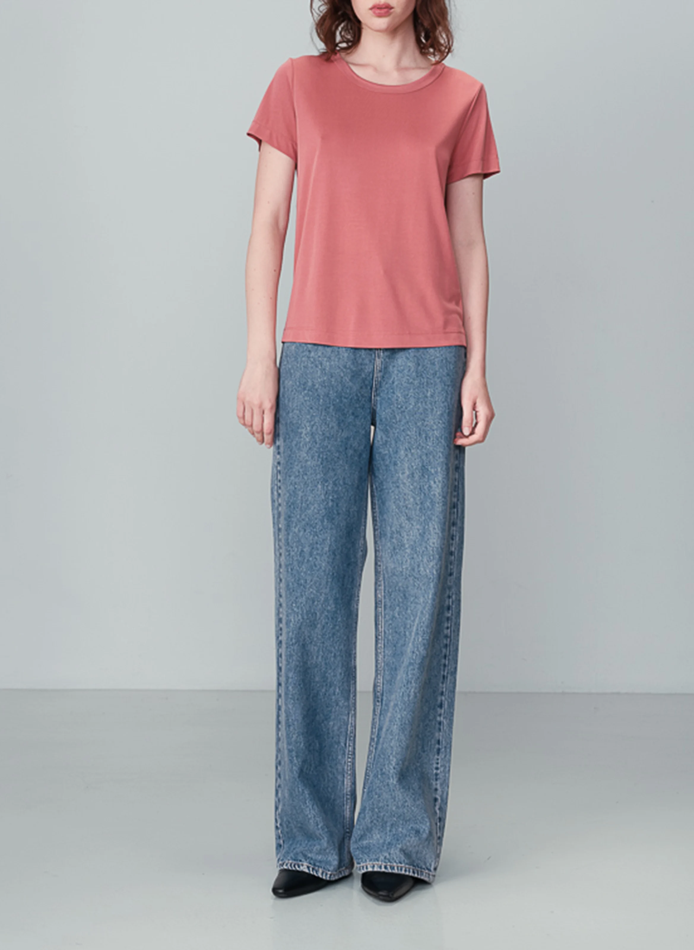NELL - Tee-shirt droit manches courtes | Rose