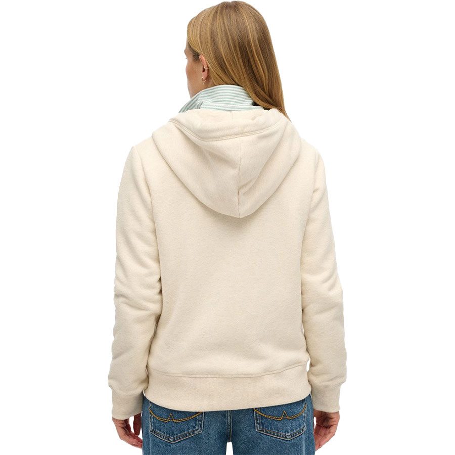 Superdry Essential Logo Ziphood HB Sweatshirt Damen light oat marl