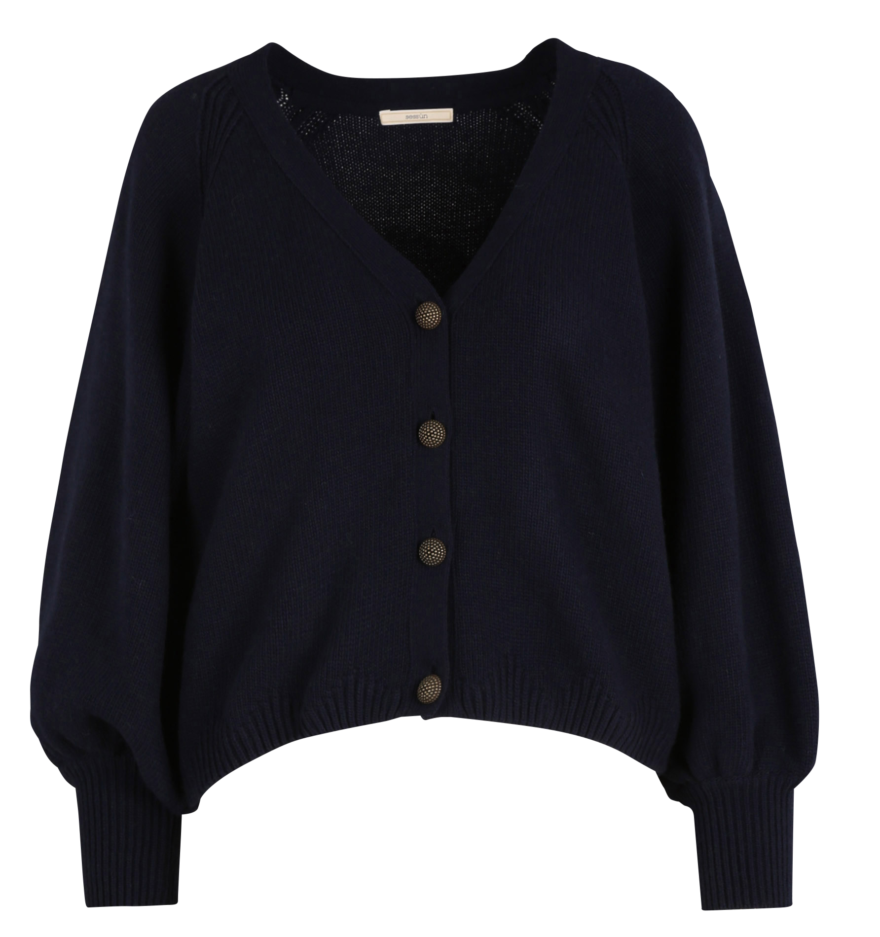 ELLIAS - Pull Col V en laine| Bleu