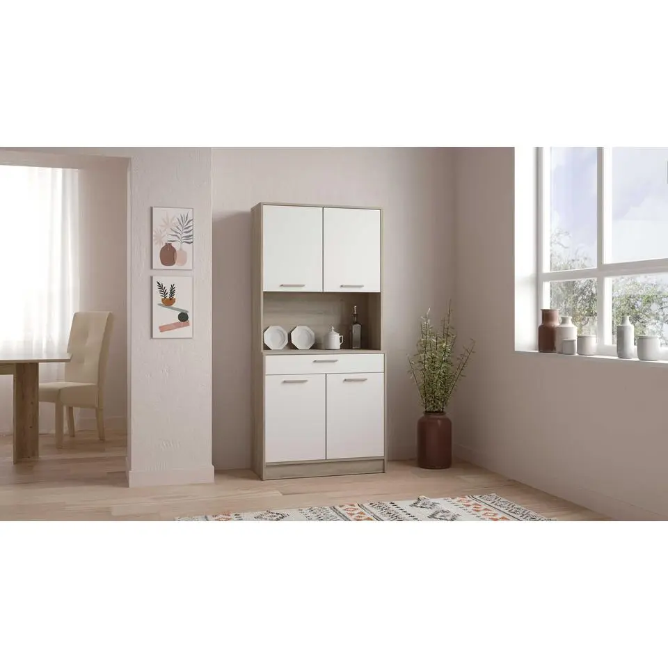 Buffetkast Romanie-Kronberg eik/mat wit