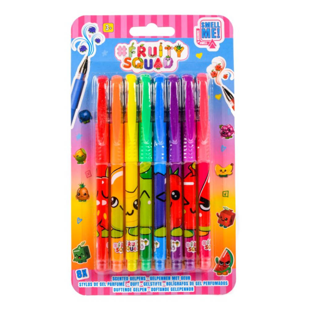 Fruitysquad gelpennen met geur set 8-delig