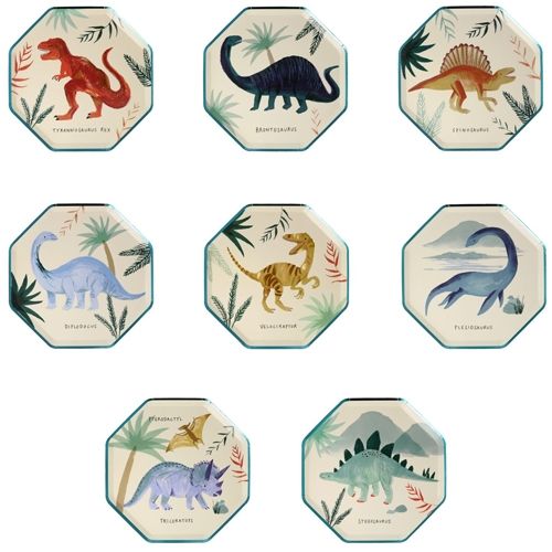 Meri meri bordjes dino's - small - 8st