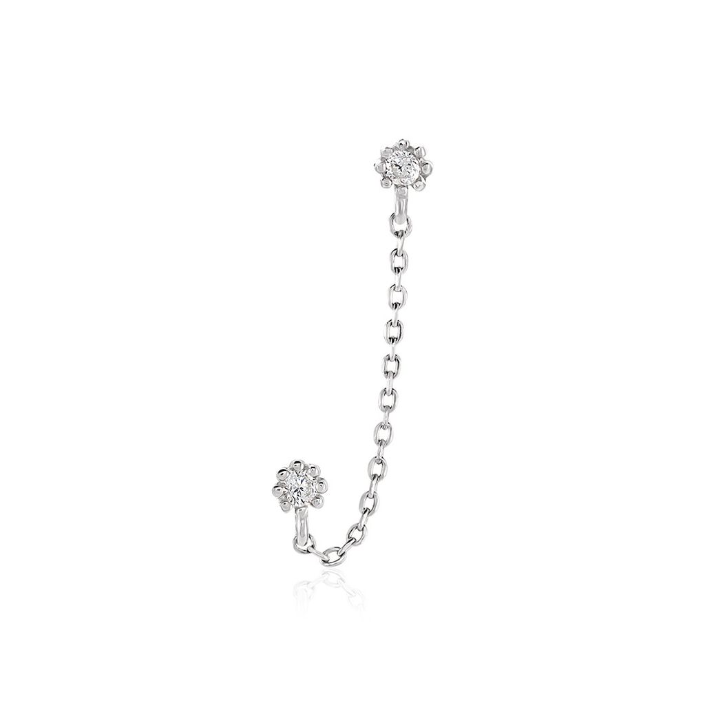 Bijoux D'oreilles Rocca Argent Blanc Oxyde De Zirconium