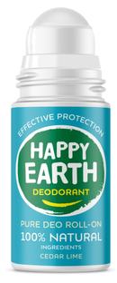 Happy Earth 100% Natural Deo Roll-On Cedar Lime 75ML