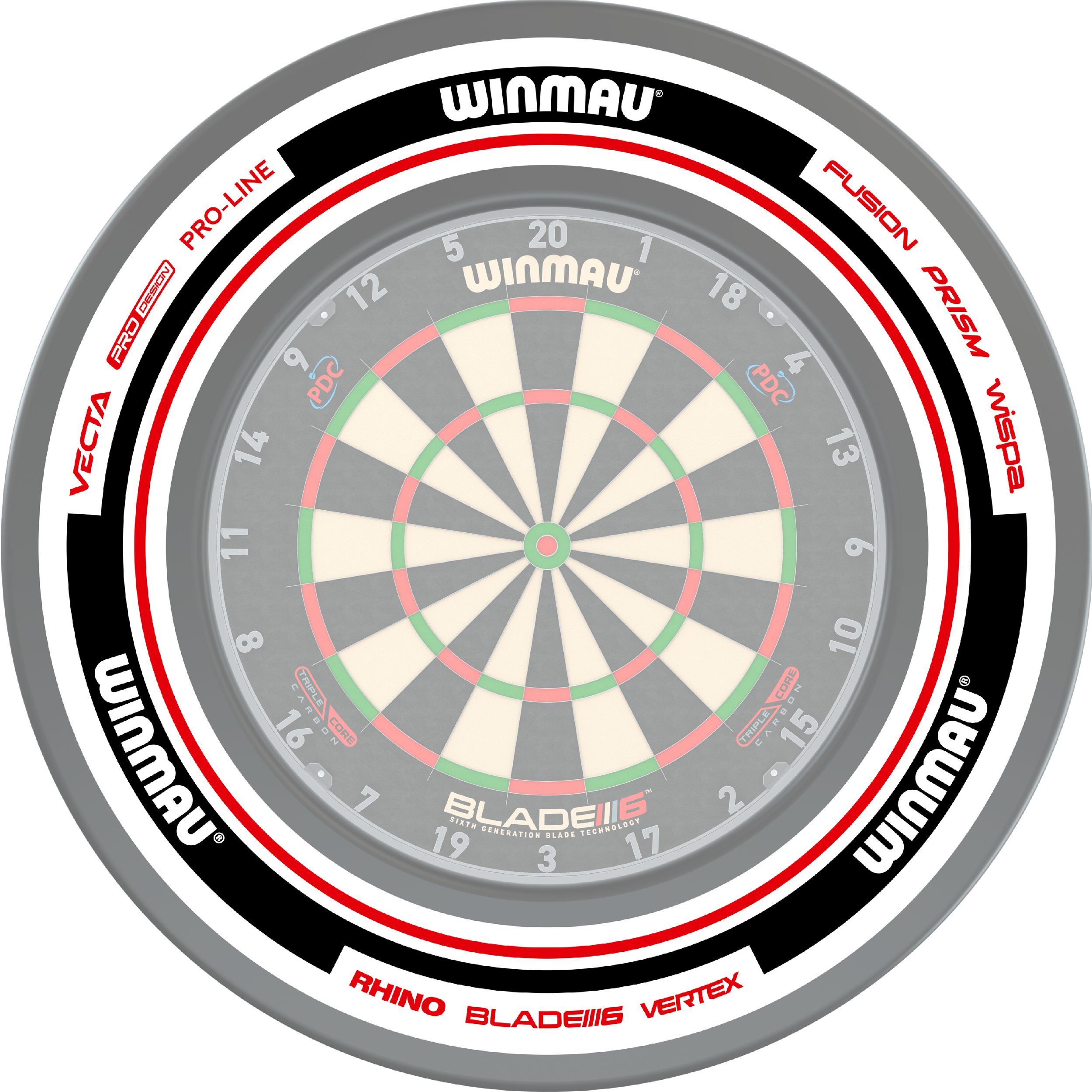 Winmau - Advance Weiß Rot - Surround