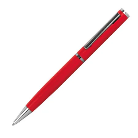 Macma Drehbarer Kugelschreiber aus Metall mit Velouretui, rot, 10 Stück