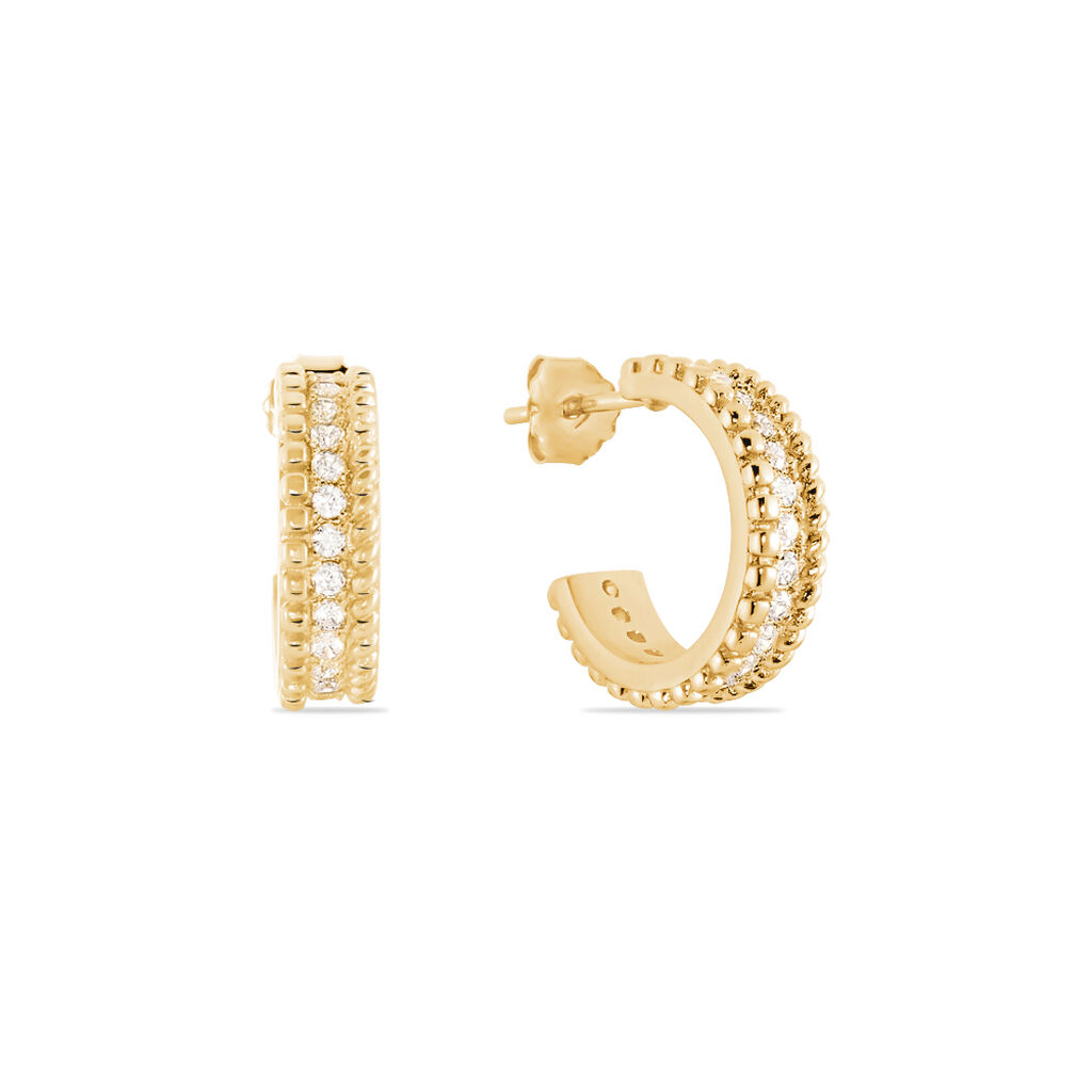 Boucles D'oreilles Pendantes Marie-baptistine Plaqué Or Oxyde