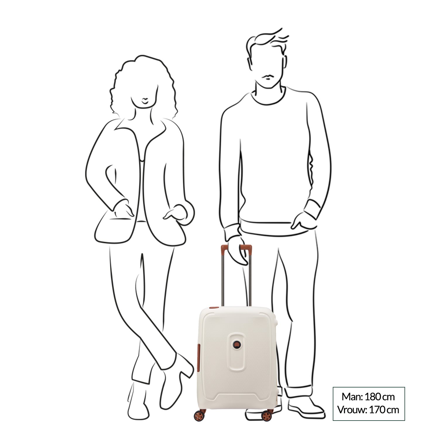 Delsey Moncey 4 Wheel Trolley 55/40 Slim white