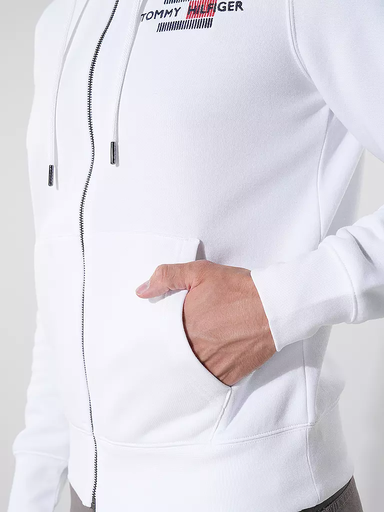 TOMMY HILFIGER Sweatjacke weiss