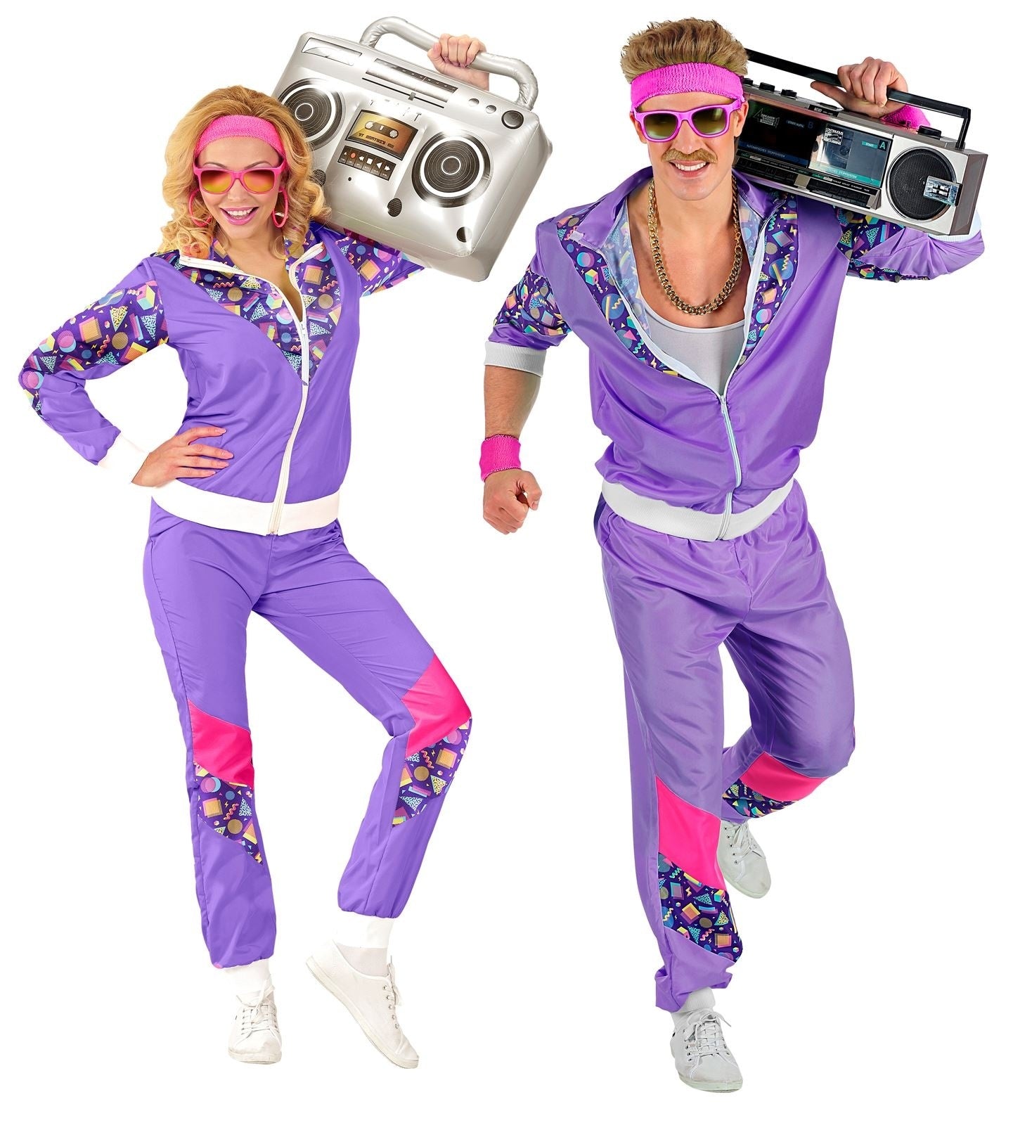Neon 80S Trainingspak Fout Paars