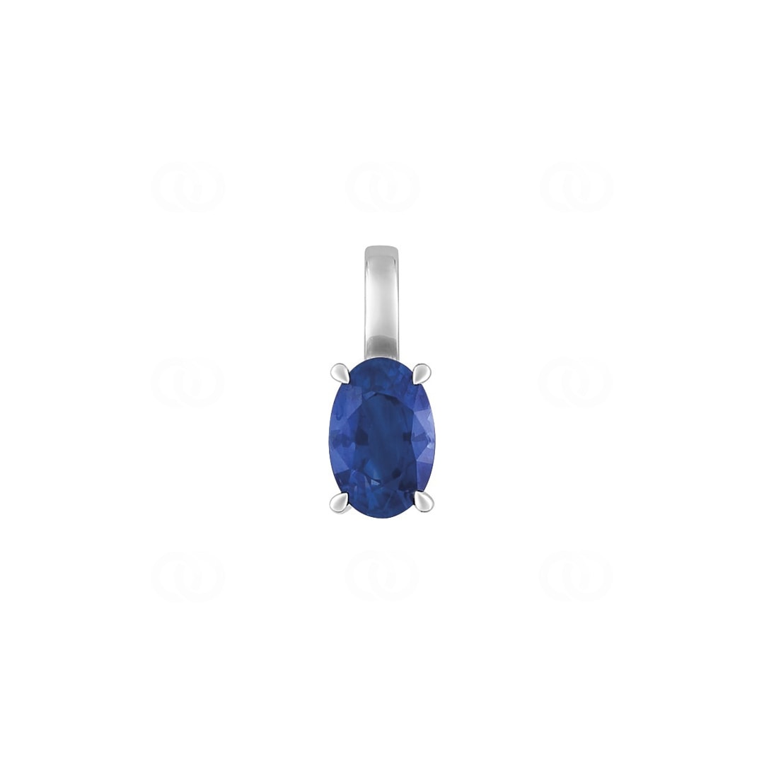 Anhänger 750/18 K Weissgold mit Safir oval