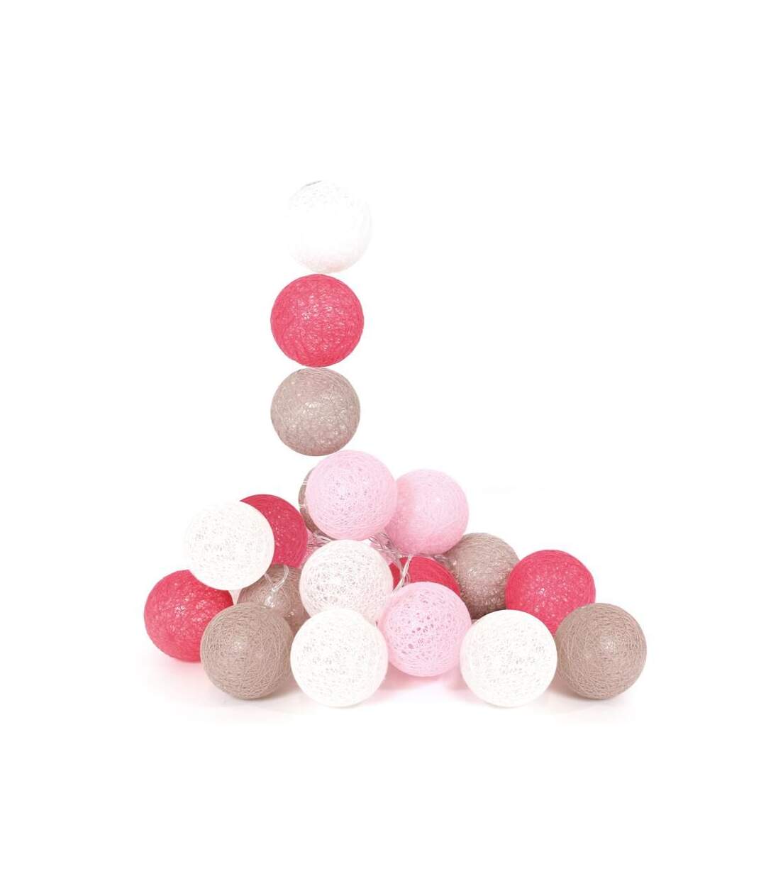 Paris Prix - Guirlande Lumineuse à Led 20 Boules 345cm Taupe