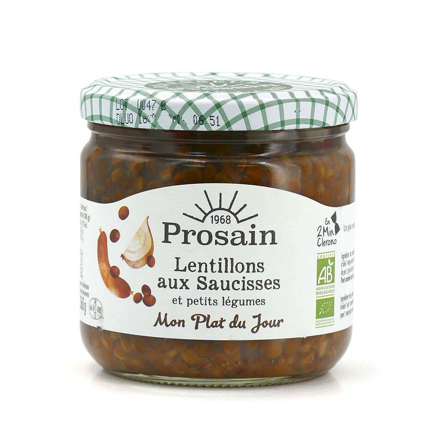 Lentillons saucisses bio cuisinés aux petits légumes