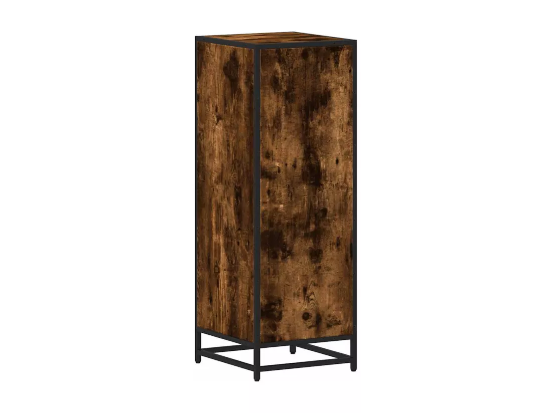 Armoire de bain chêne fumé 35x37,5x100cm bois d'ingénierie