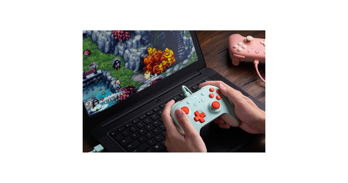 8BitDoUltimate 2C Wired gamepad  (Mint/oranje)
