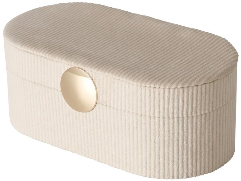 Boltze Schmuckhalter Caja 25.6 cm, Beige Schmuckkasten mit Deckel
