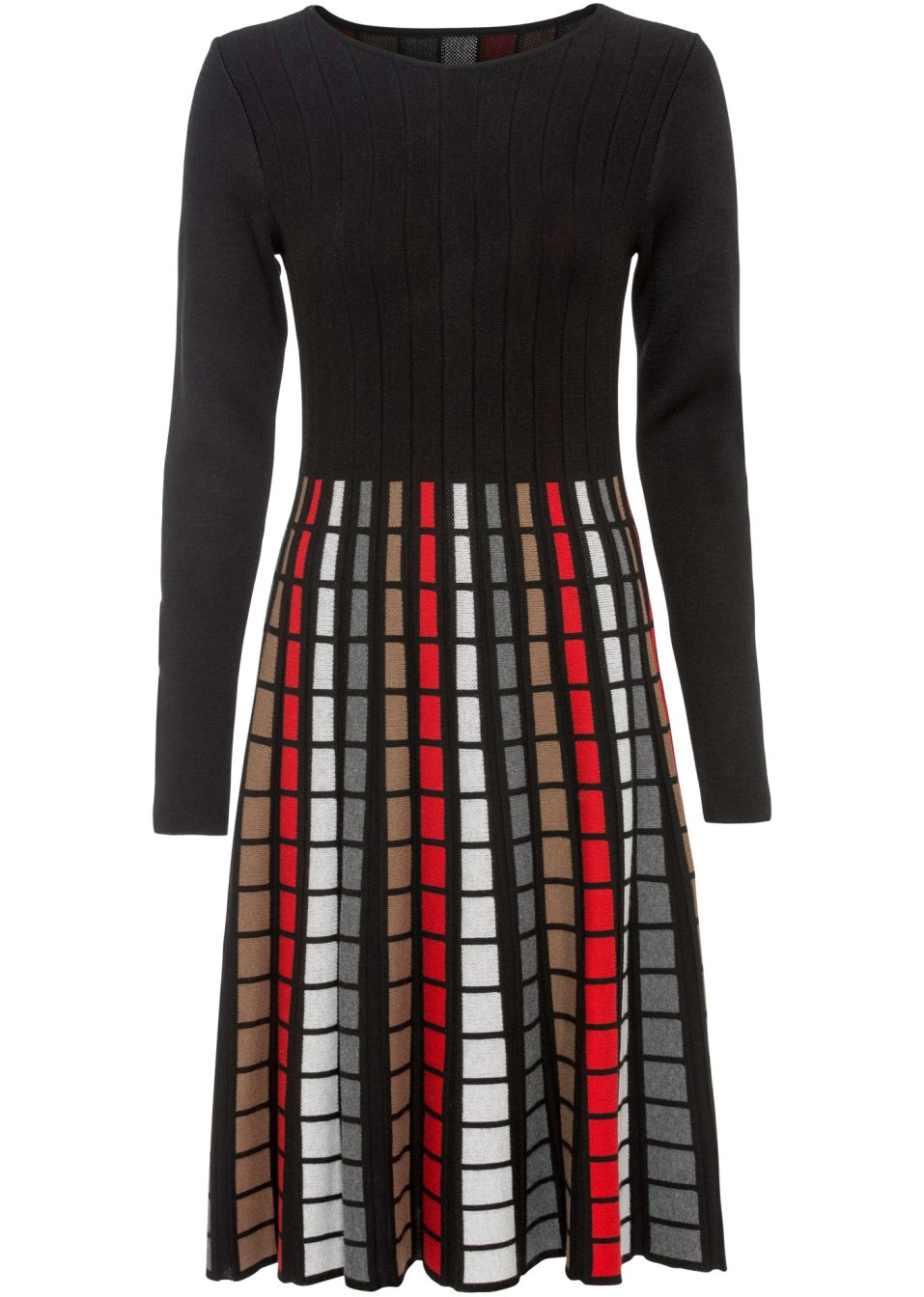 Robe en maille à carreaux