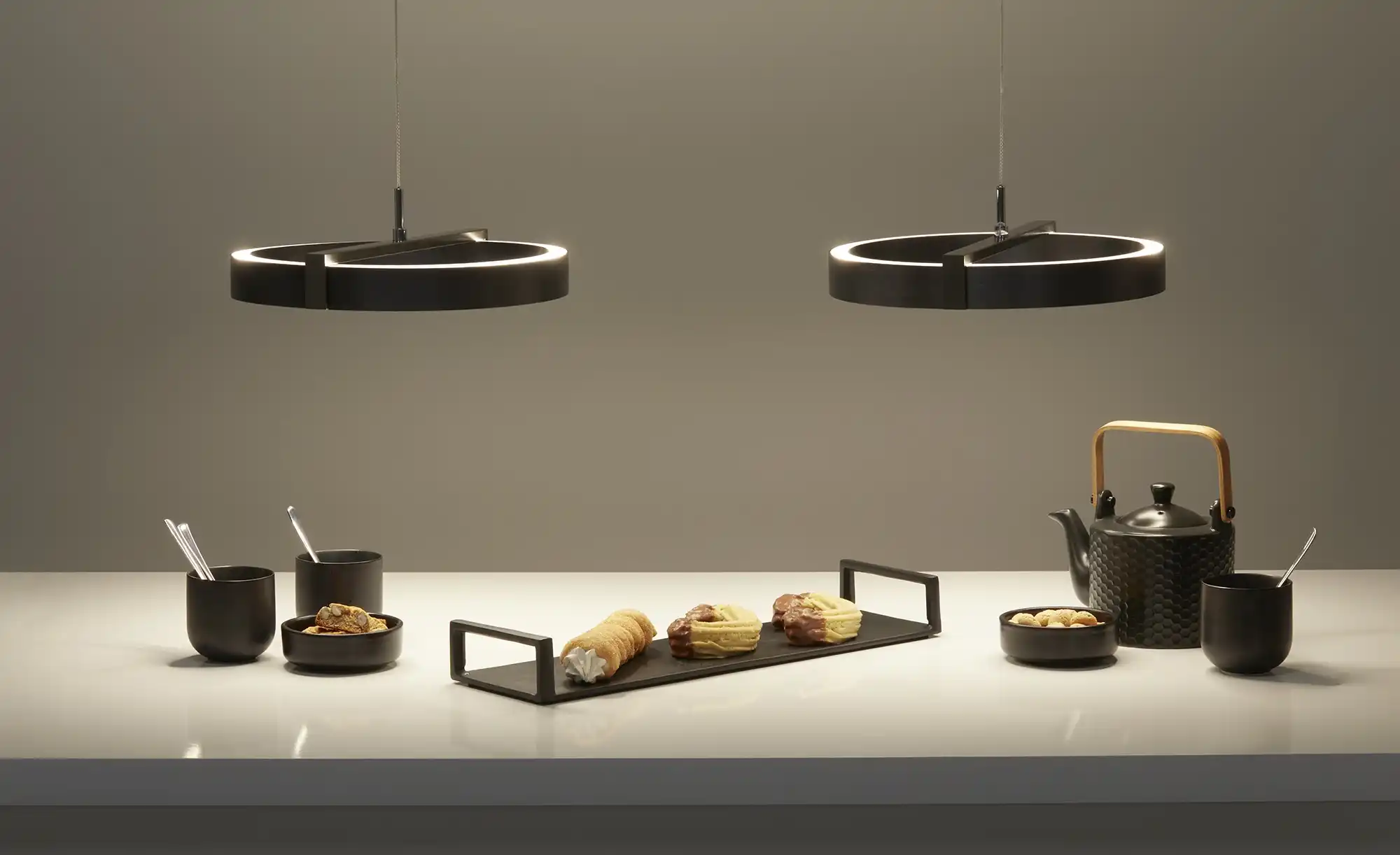 KHG LED-Pendelleuchte, 4-flammig, anthrazit