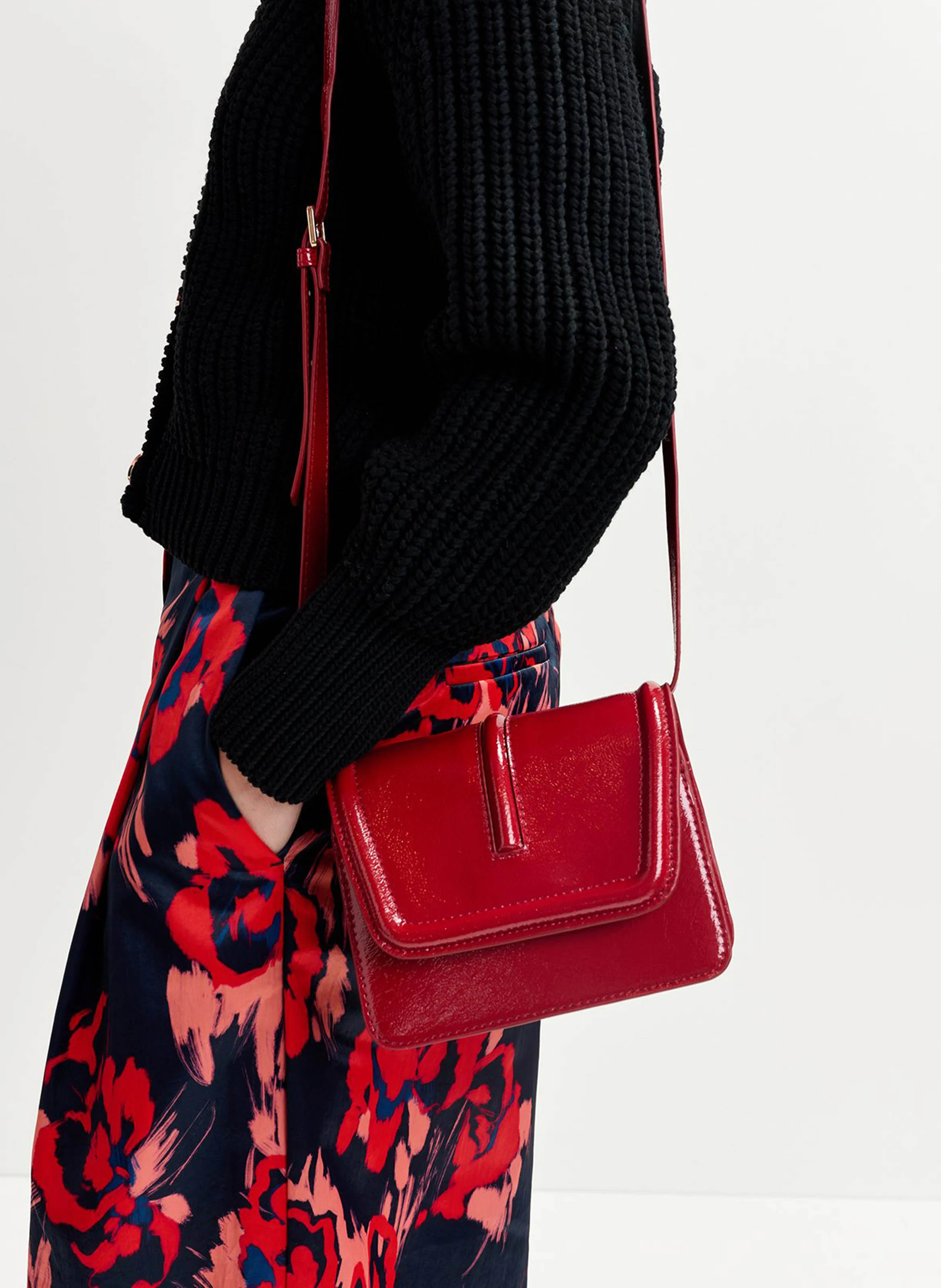 GEENA - Sac bandoulière verni | Rouge
