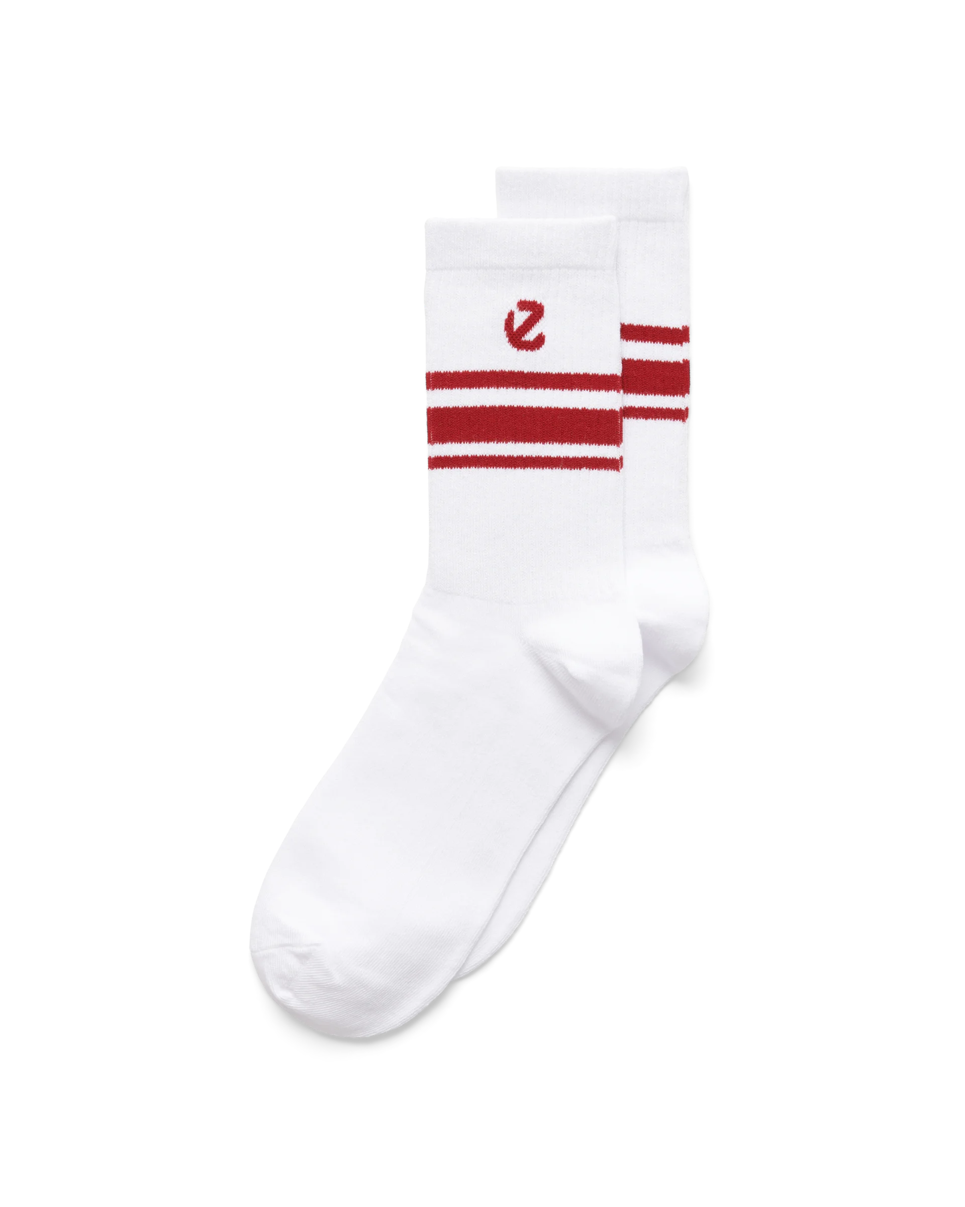 ECCO Retro Mid-Cut 2-Pack Unisex Halbhohe Socken Weiß