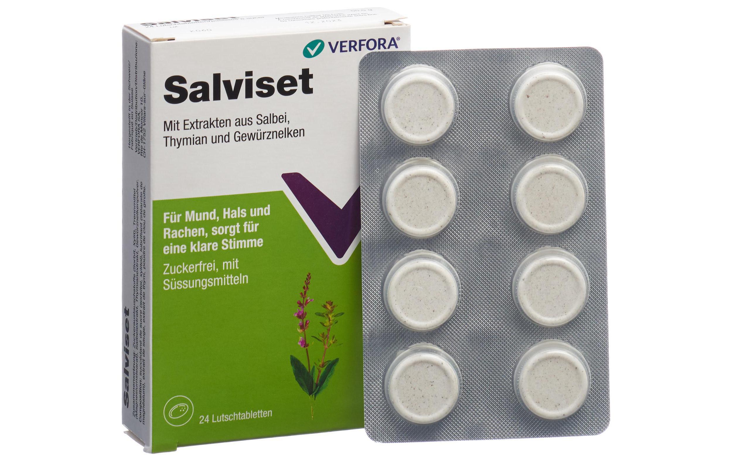 Pastillen zuckerfrei 24 StückVegane Pastillen mit Salbei, Thymian und Gewürznelken