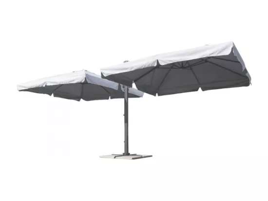 Parasol de jardin à double bras 3x3 en aluminium Blué