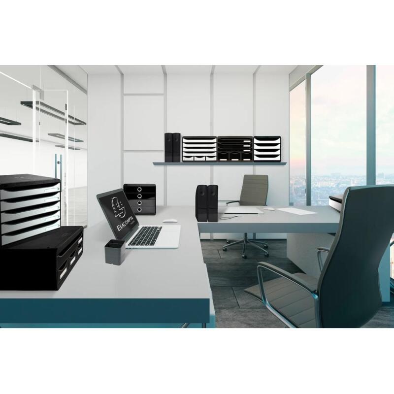 Module de classement Storebox 7 tiroirs Glossy - Noir brillant